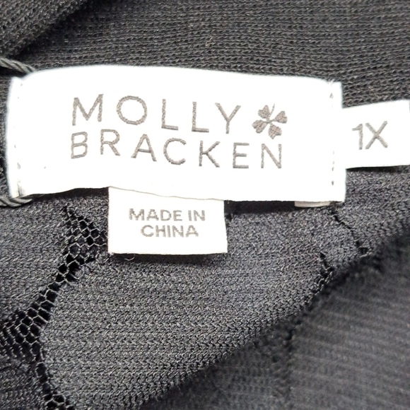 NWT Molly Bracken Black Lace Open Front Cardigan   Size 1X - Picture 6 of 10